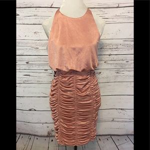 NWT Free People blush Satin Ruched Dress